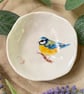 Blue Tit Handmade Ceramic Dish, Garden Bird Dish - Image 2