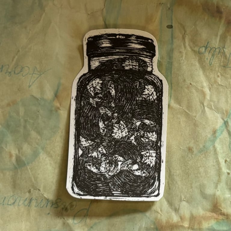 Mellifera Dynasty paper sticker - jar of weasels