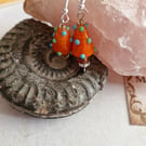 Speckled Orange Toadstools Earrings
