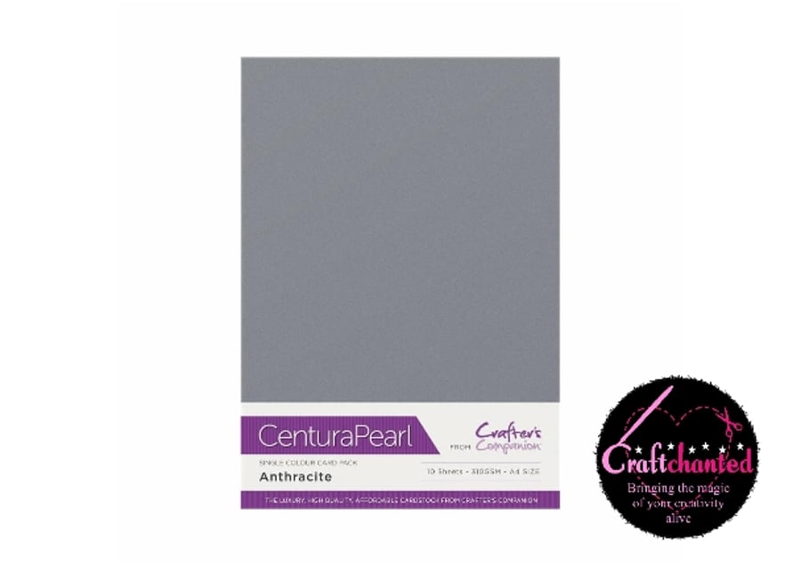 Crafter's Companion Centura - Pearl Single Colour - 10 Sheet Pack - Anthracite