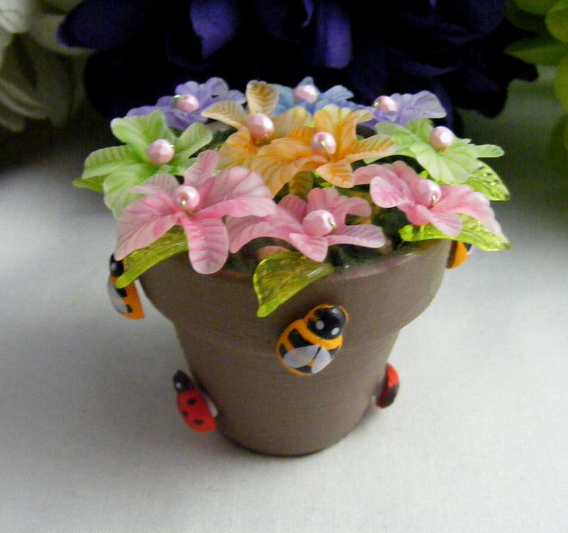 Tropical Flowers in a Pot