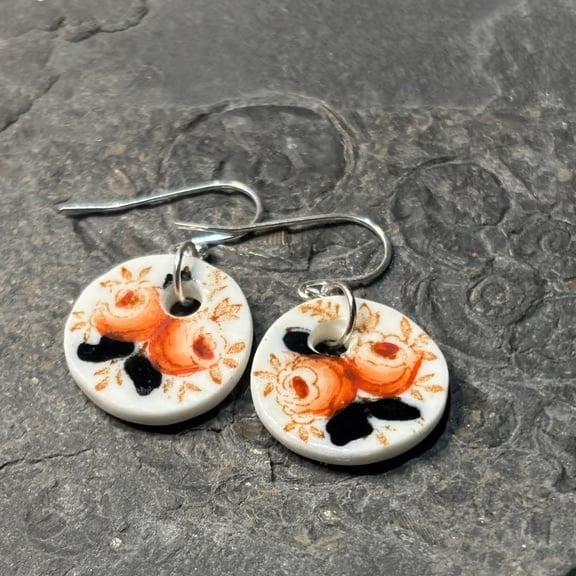 Handmade Drop Earrings, Unique, sustainable Jewellery Ceramic 