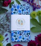 Hares & Hydrangeas Tea Towel - Colourful Cotton Kitchen Towel - British Wildlife - Image 1