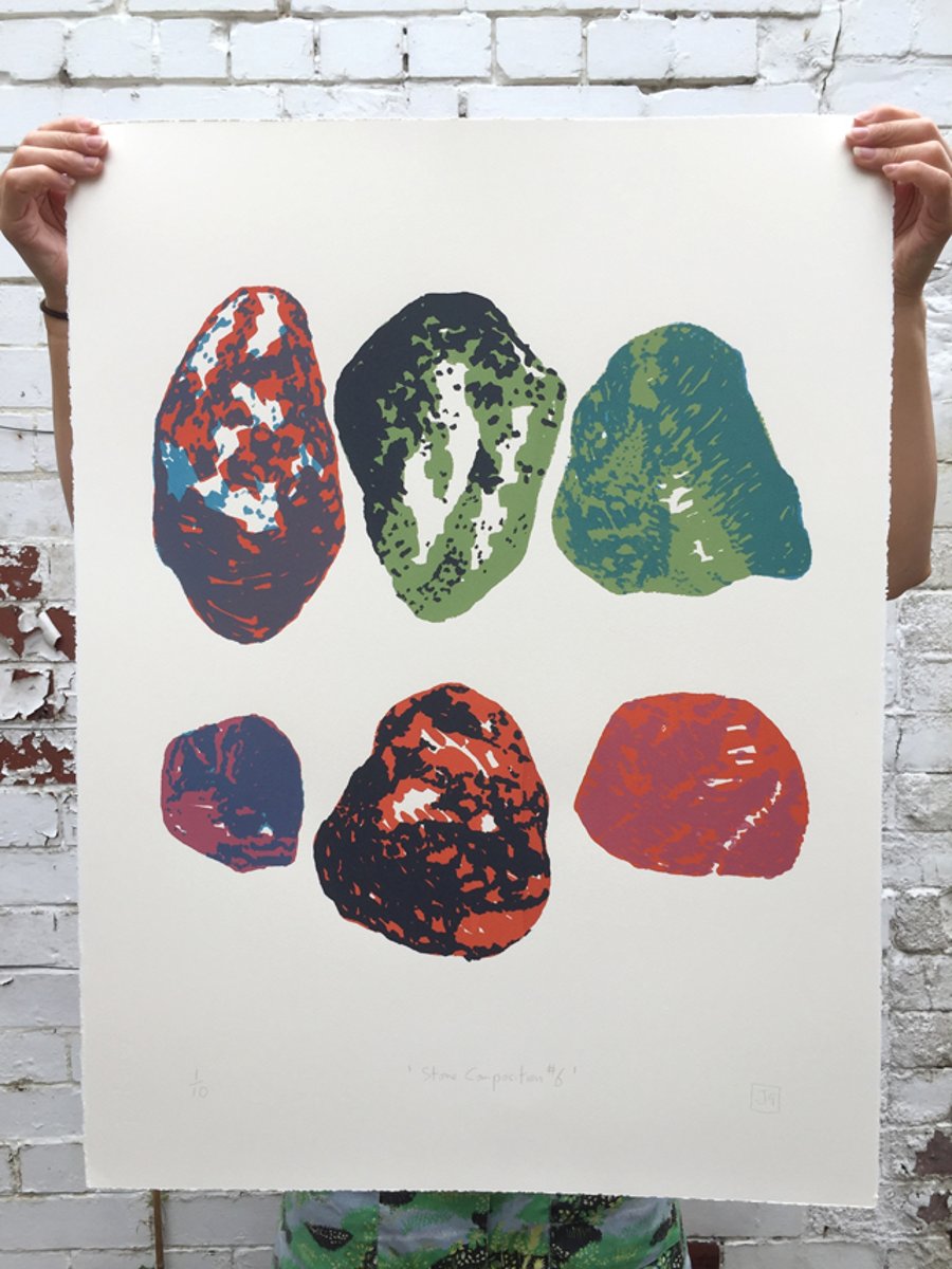 Stone Composition No.6 5-colour screen-print (76x56cm)