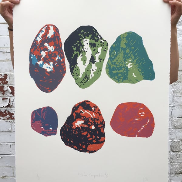 Stone Composition No.6 5-colour screen-print (76x56cm)