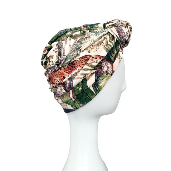 Animal Print TURBAN, Alopecia Cotton Turban, Women's Knot Turban, CHEMO Hat