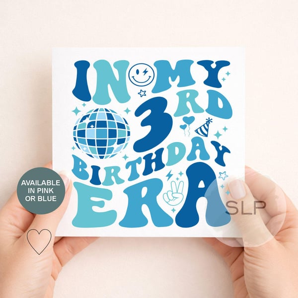 3rd Birthday Card In My 3rd Birthday Era Card Trendy 3 Year Old Birthday Card