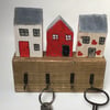 Pretty rustic wooden cottage key hooks upcycled old wood