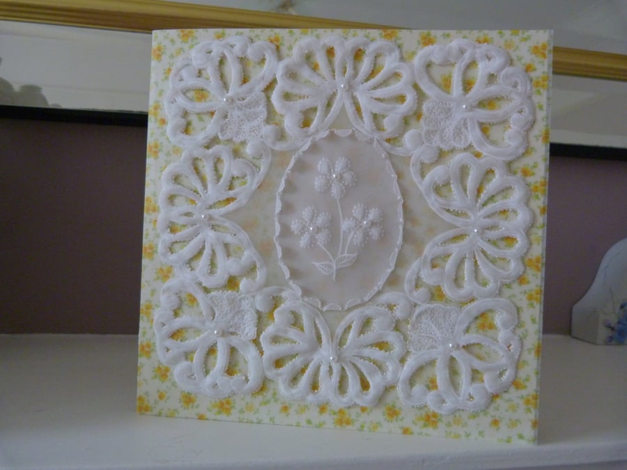 Golden Anniversary Floral Parchment Card