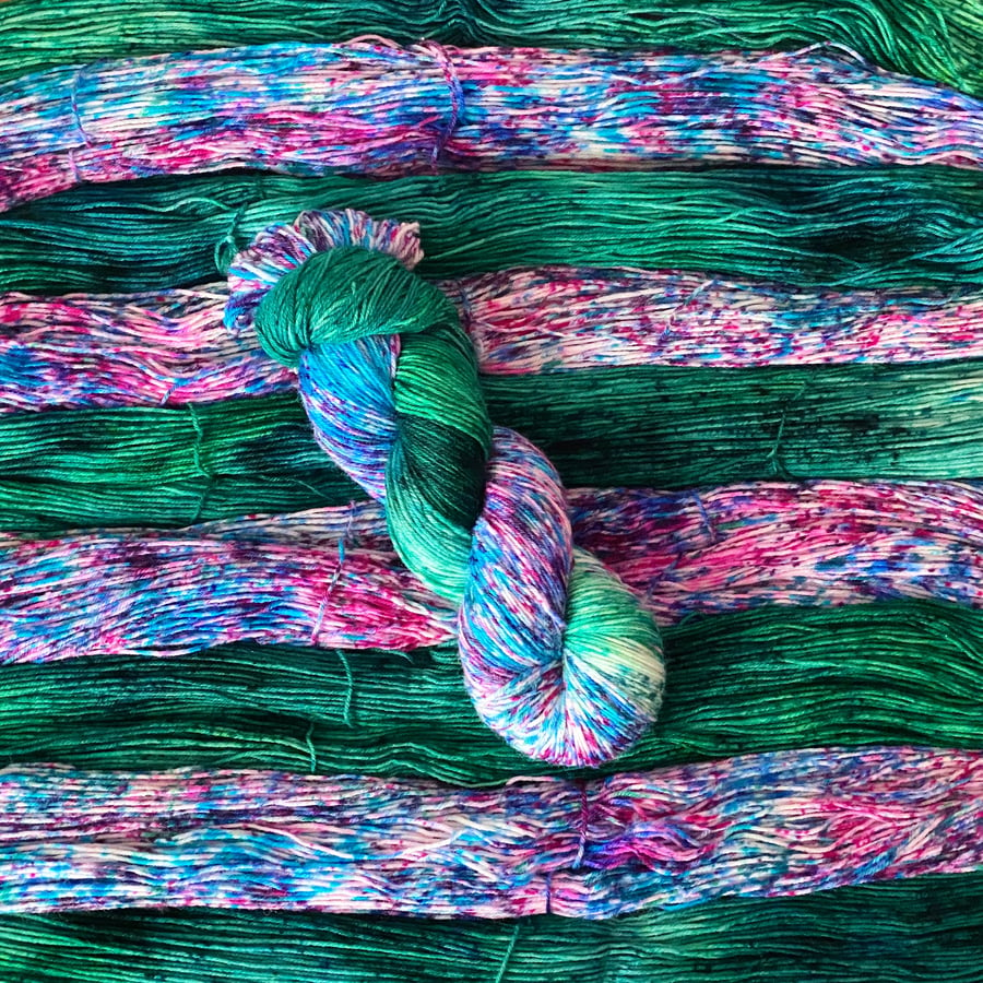CLEARANCE: Hand Dyed Yarn, 4ply Merino Nylon - Secret Garden