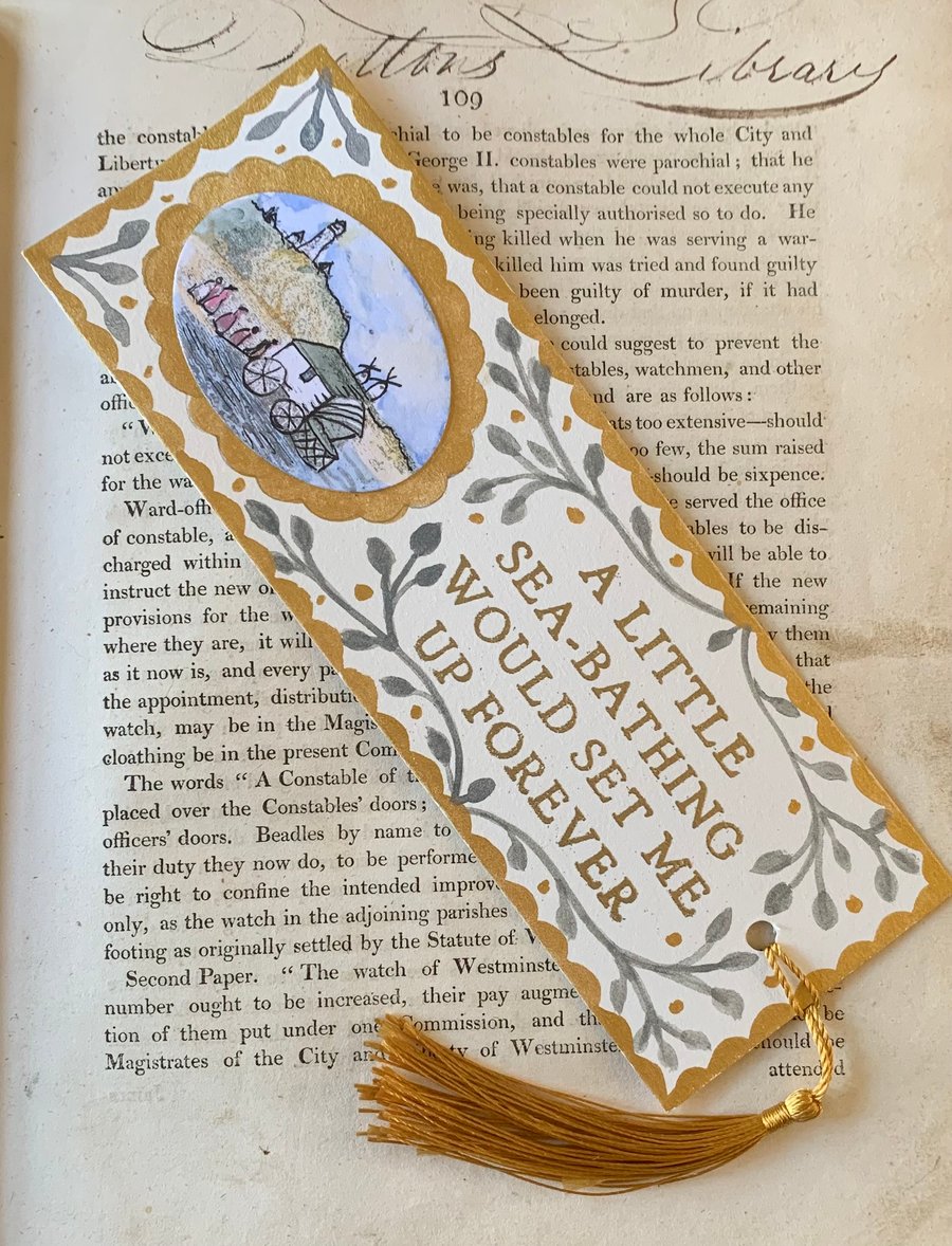 A Little Sea Bathing Would Set Me Up Forever Handmade Jane Austen Bookmark