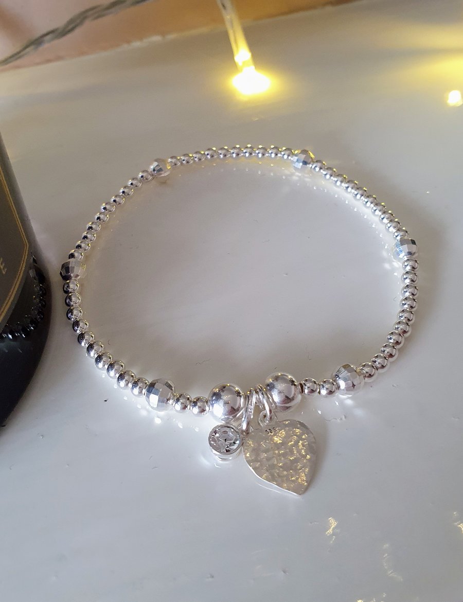 Love Heart Charm bracelet, Heart Bracelet, Meaningful jewellery, Love gift