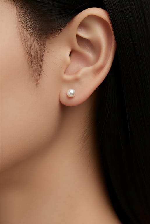 4mm Button Freshwater Pearl Sterling Silver Stud Earrings