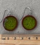 Handmade Ceramic Drop Earrings: Bright Emerald Green Glazed Clay, Hypoallergenic - Image 10