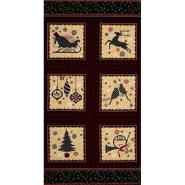 Ornamental Splendour Christmas Cotton Quilting Fabric Panel Benartex 