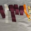 Bundle of 10 lengths of mixed grosgrain and organza ribbon 