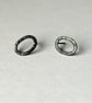 Oxidised Silver Oval Stud Earrings - Image 1