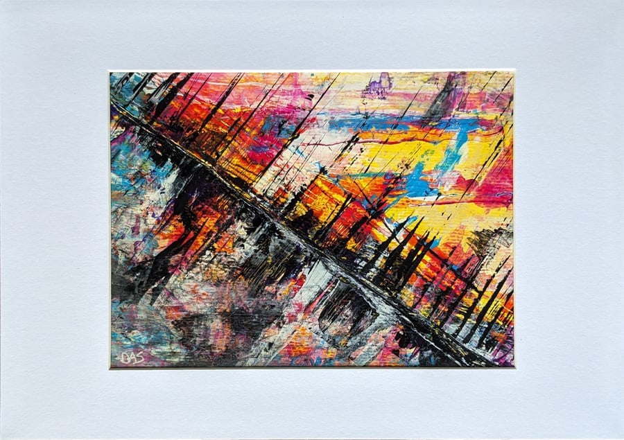 Abstract Acrylic Painting on Paper