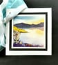 Open Occasion Greetings Card. Of A Sunset Lake. Handpainted Watercolour. - Image 9