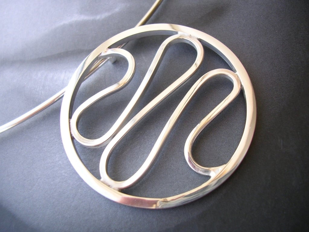 Sterling Silver Abstract Wave Necklet 