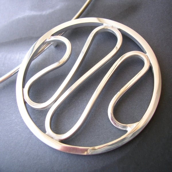 Sterling Silver Abstract Wave Necklet 