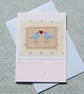Two Little Bluebirds hand-stitched detailed miniature, a card to keep - Image 4