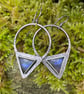 Oxidised silver and labradorite tribal triangle earrings - Image 6
