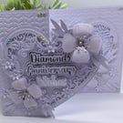 Luxury 60th Diamond Wedding anniversary card boxed
