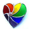 Rainbow Swirl Heart Stained Glass Suncatcher 053 or 054