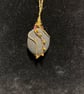 Beautiful wire wrapped pebble pendant on gold coloured chain.  - Image 2