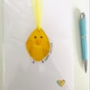 Fused glass chick Easter keepsake card