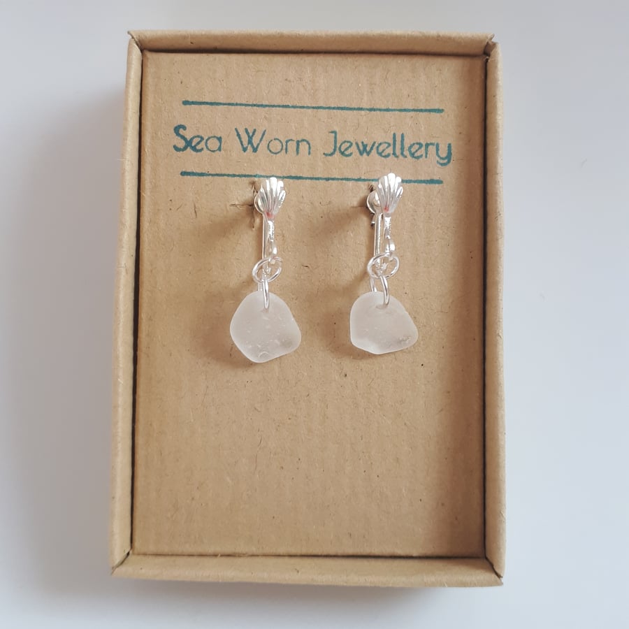 Sea glass non pierced earrings