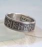  Sterling Rune Ring - Viking Silver Band Personalized Custom Name Anglo Saxon  - Image 3