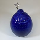 Sugar Bowl with Lid and Spoon in Night Sky Blue Glaze