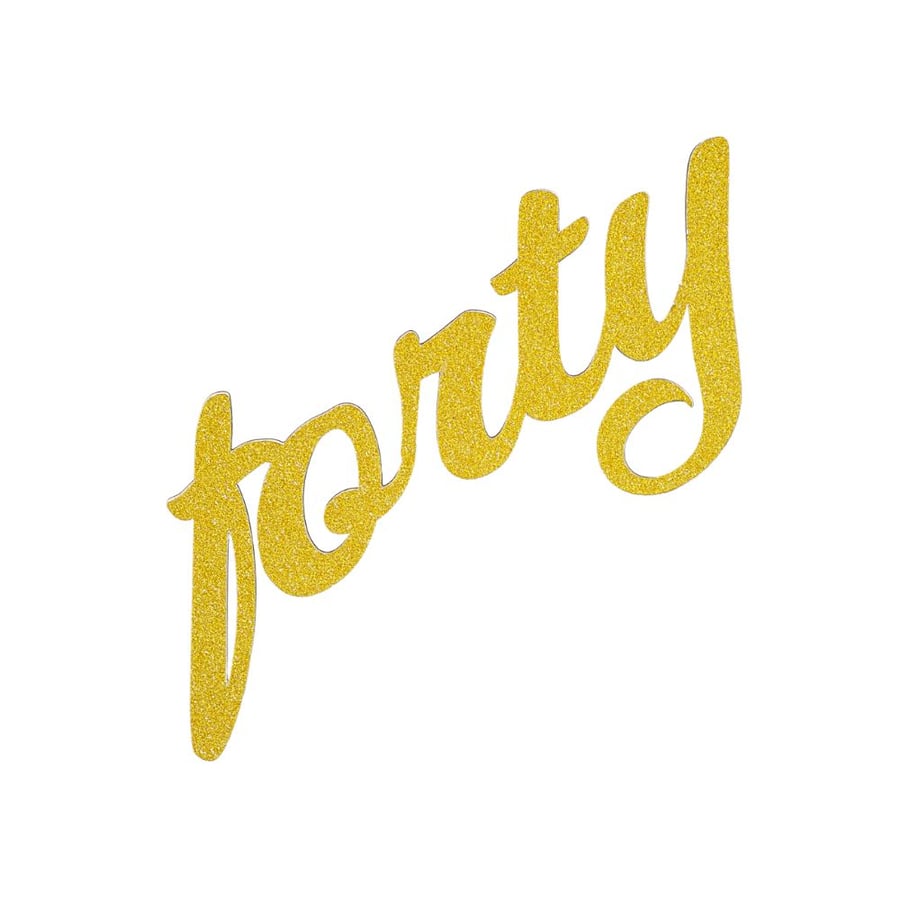 Forty - Old Gold Glitter Cake Topper