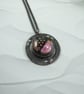 Sparkly Purple Dichroic Glass and Copper Necklace. Artisan Pendant - Image 4
