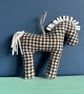Horse Decoration in Vintage Welsh Tweed, Hanging Ornament, Handmade in Wales - Image 2