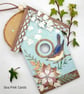 Birdhouse Hanging Ornament - mixed media, wooden decoration, bird, flower, ivy - Image 3