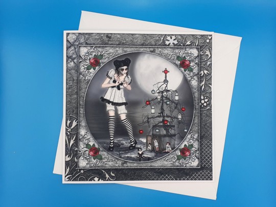 Gothic Christmas Card, Handmade, Large, Daughter, Granddaughter. Wife
