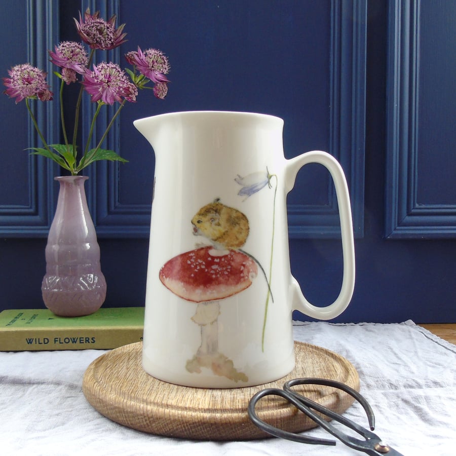 Mouse on Toadstool bone china Jug