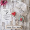 Little Wooden Painted House and Base in a Bag