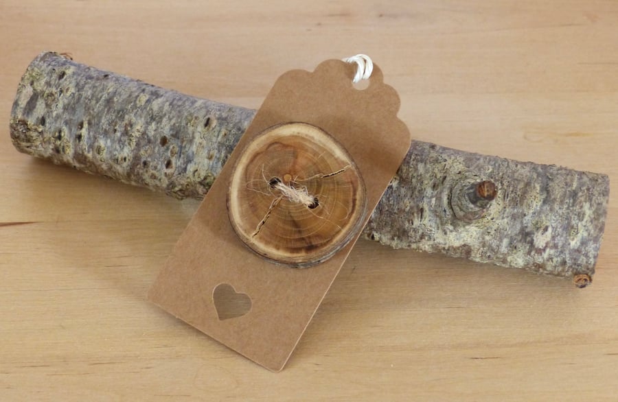 Large Cherry Wood Button