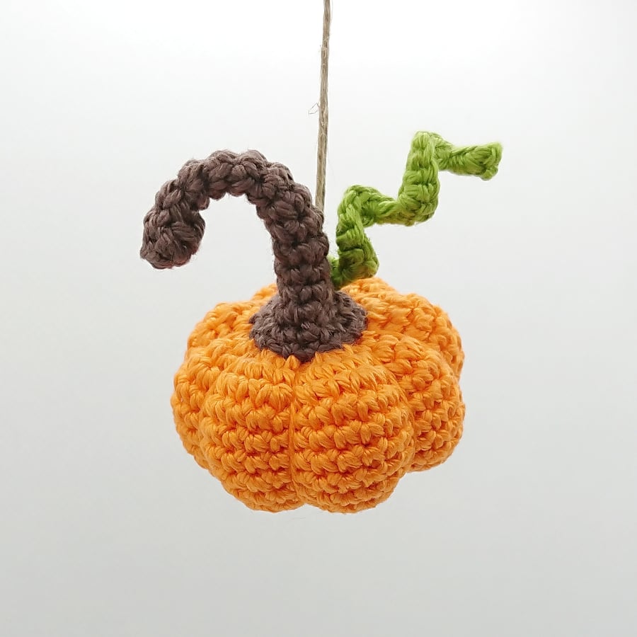 Mini Crochet Pumpkin Hanging Decoration, Halloween Decoration