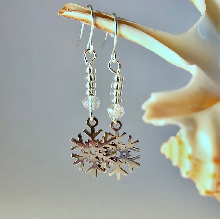 Lacy Snowflake Sterling Silver Earrings Lacy Snowflake Sterling Silver Earrings