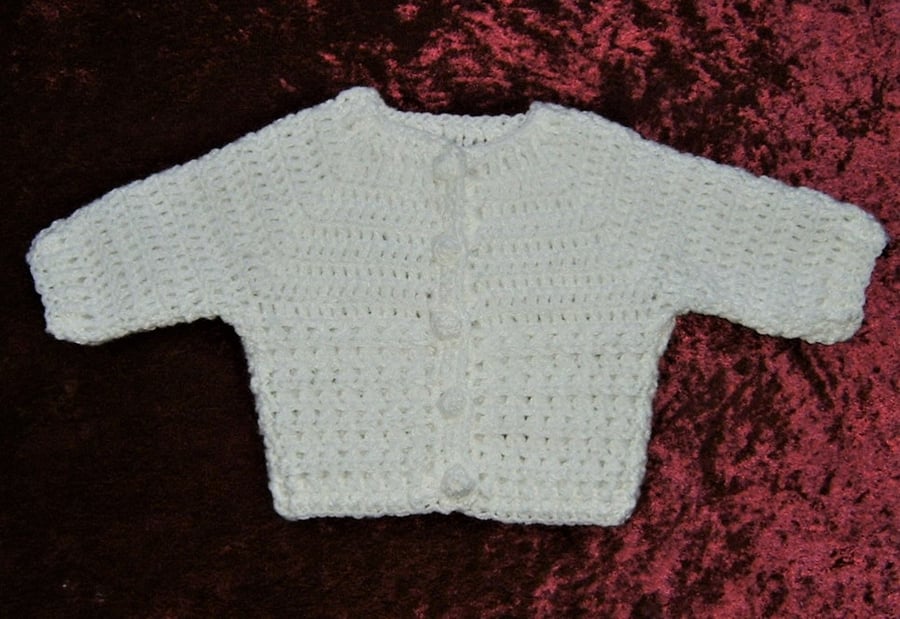 white baby cardigan ( ref F 676)