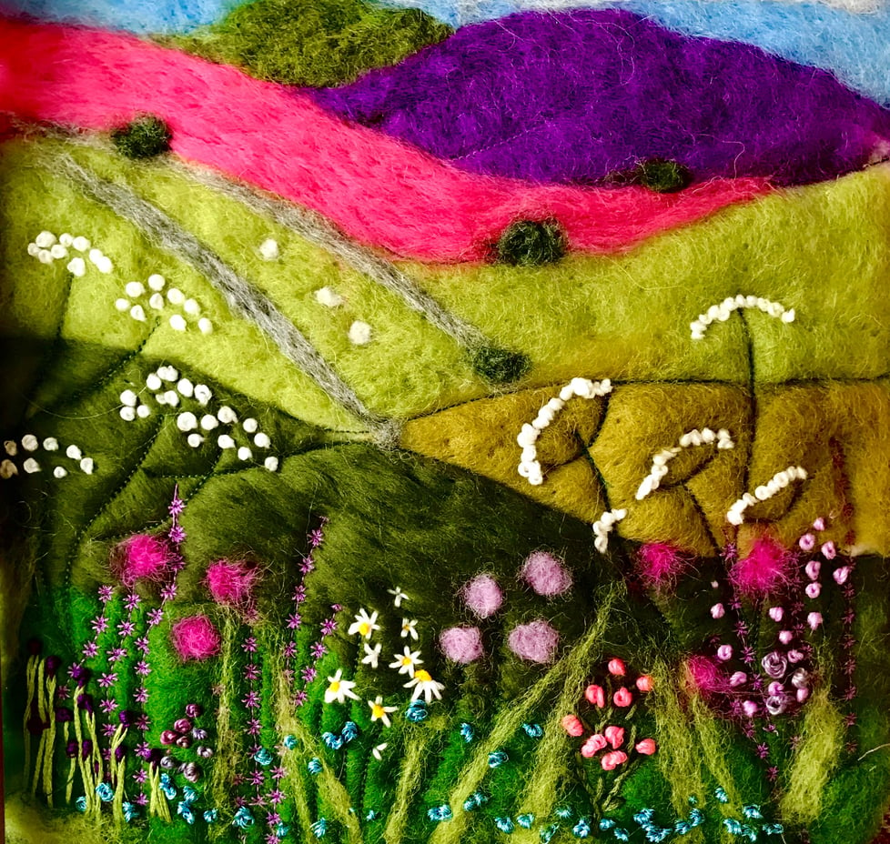 Breeze and Berry Textile Art