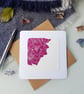 Hydrangea Greetings Card, Handmade Botanical Linocut Card - Image 1