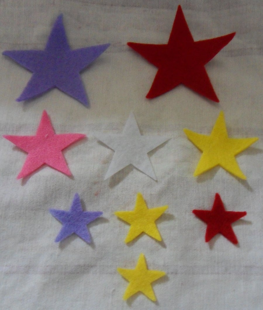 Homemade Star embellishments. 9 in a pack. Free postage