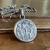 Sterling Silver Double Sided Wax and Fern leaf Necklace 