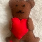 Felt bear Valentine’s Day gift